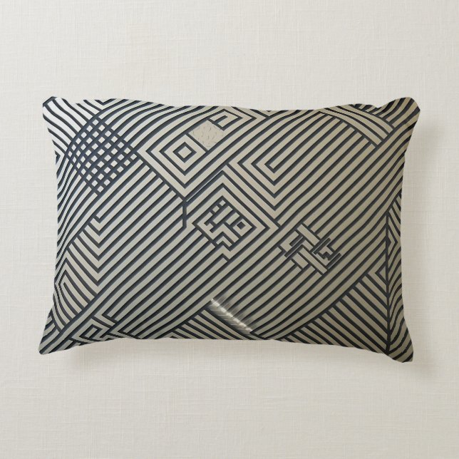 The Precision of Shapes: Geometric Abstraction Accent Pillow (Back)