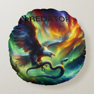 The Predator and the Prey" Round Pillow