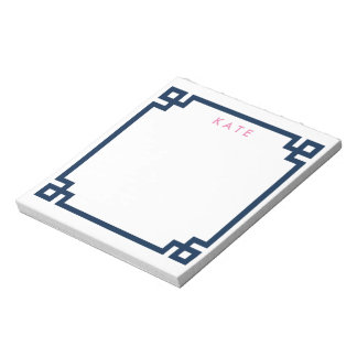 The Preppy Desk Notepad with Greek Key pattern