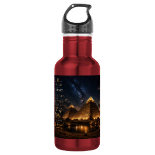 The Present Is a Gift – Glowing Pyramids at Night 532 Ml Water Bottle