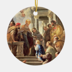 The Presentation of the Virgin at the Temple (oil Ceramic Ornament