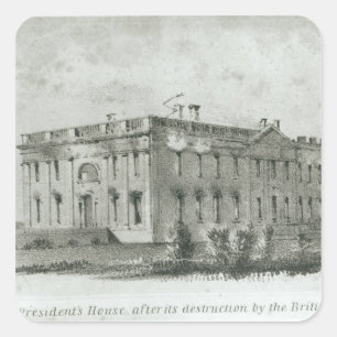 The President's House After its Destruction Square Sticker