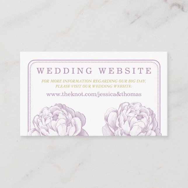 The Pretty Peony Floral Wedding Collection Enclosure Card (Front)