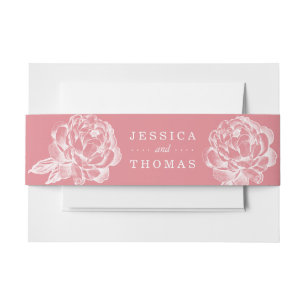 The Pretty Peony Floral Wedding Collection Invitation Belly Band