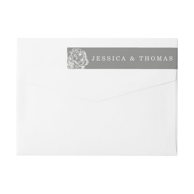 The Pretty Peony Floral Wedding Collection Wrap Around Label (Back)