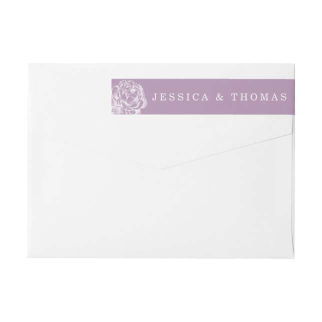 The Pretty Peony Floral Wedding Collection Wrap Around Label (Back)