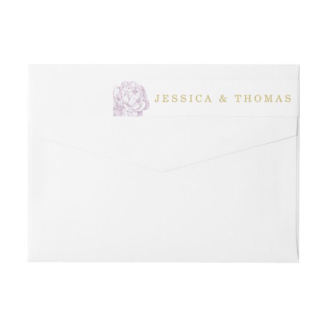 The Pretty Peony Floral Wedding Collection Wrap Around Label (Back)