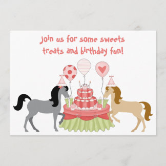 The Pretty Ponies Horse Birthday Invitation