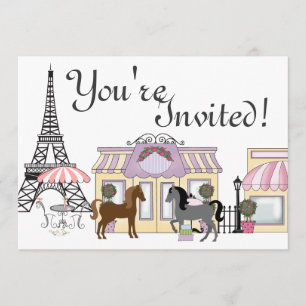 The Pretty Ponies Paris Horse Birthday Invitation