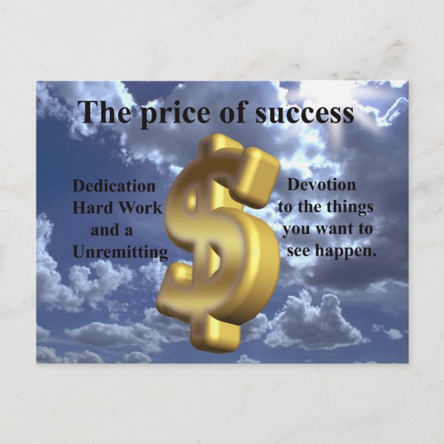 the price of success postcard (Front)
