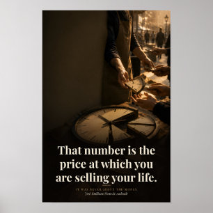 The Price of Your Life Book Quote Art Poster