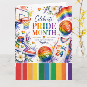 The Pride Basketball Rainbow Themed Design Card