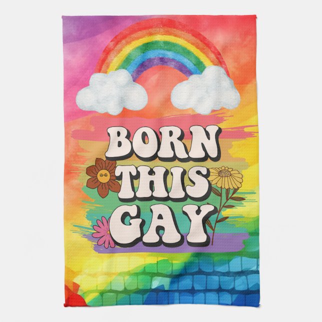 The Pride Month Born this Gay Kitchen Towel (Vertical)