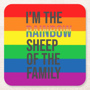 The Pride Rainbow themed LGBTQ Square Paper Coaster