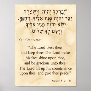 The Priestly Blessing in Hebrew and English Poster