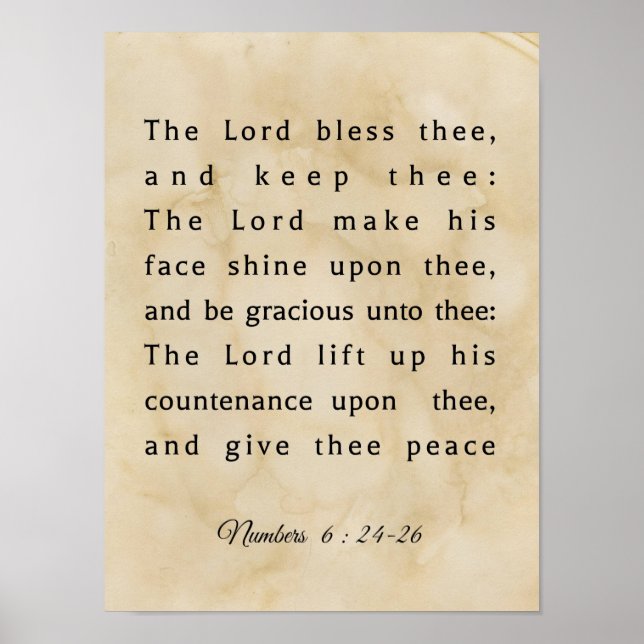 The Priestly Blessing on Biblical Scroll Poster (Front)