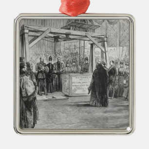 The Prince of Wales laying the Metal Ornament