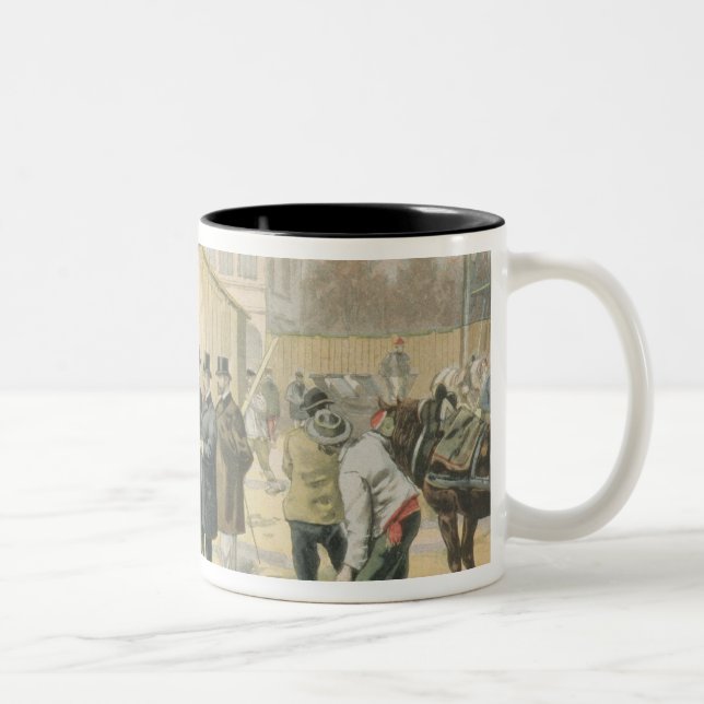 The Prince of Wales  Visiting the Building Two-Tone Coffee Mug (Right)