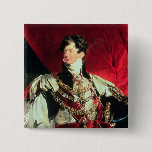 The Prince Regent, later George IV 2 Inch Square Button (Front)
