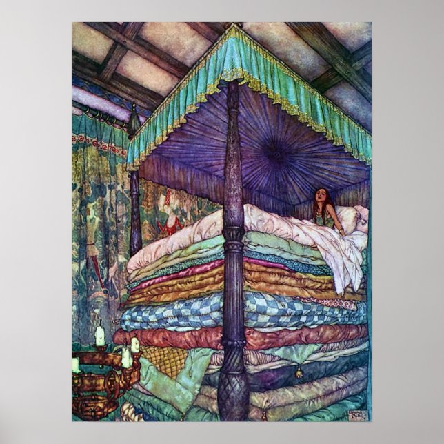 The Princess and the Pea Edmund Dulac Fine Art Poster (Front)