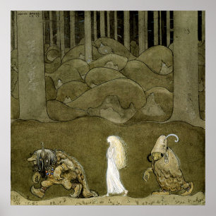 “The Princess and the Trolls” Watercolor by Jo Poster