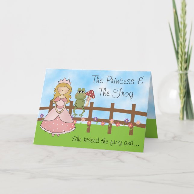 The Princess, Frog and Unicorn Birthday Card (Front)