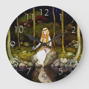 The Princess in the Forest Large Clock