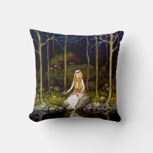 The Princess in the Forest Throw Pillow