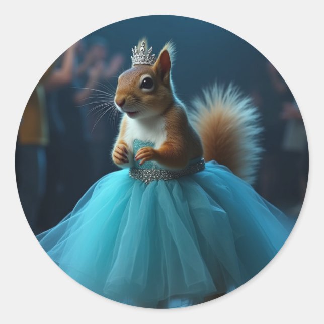 The Princess Squirrel Classic Round Sticker (Front)