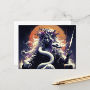 The Princess Warrior and Her Pet Snake   Postcard