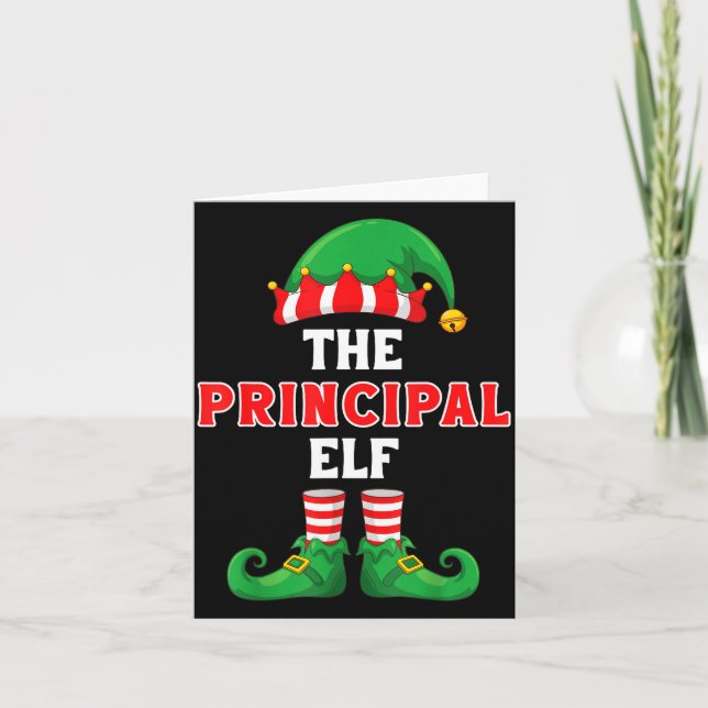 The Principal Elf Christmas For Principal School P Card (Front)