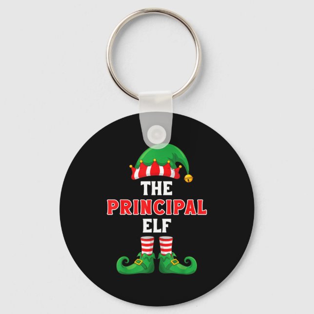 The Principal Elf Christmas For Principal School P Keychain (Front)