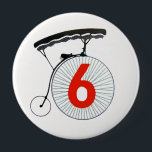 The Prisoner Number 6 4 Inch Round Button<br><div class="desc">"You are,  Number Six!"</div>