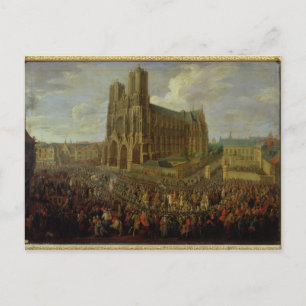 The procession of King Louis XV Postcard