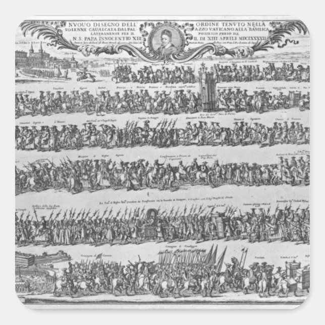 The Procession of Pope Innocent XII Square Sticker (Front)