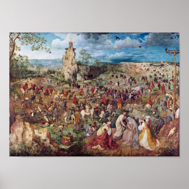 The Procession to Calvary, Pieter Bruegel Poster (Front)