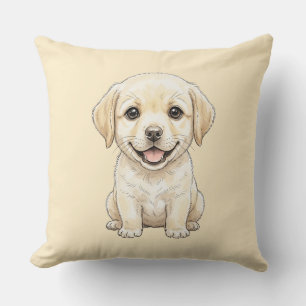 The Professional Beggar: Yellow Labrador Retriever Throw Pillow
