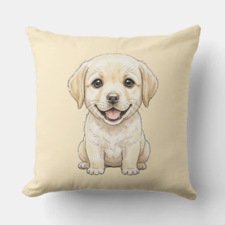 The Professional Beggar: Yellow Labrador Retriever Throw Pillow