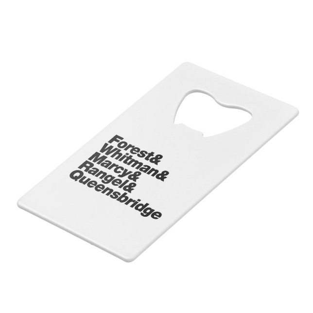 The Projects Credit Card Bottle Opener (Front Angled)