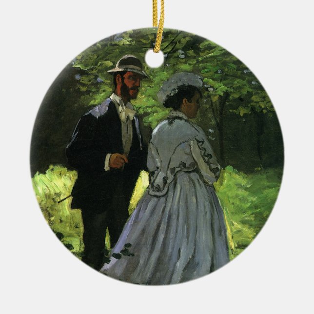 The Promenaders, aka The Strollers by Claude Monet Ceramic Ornament (Front)
