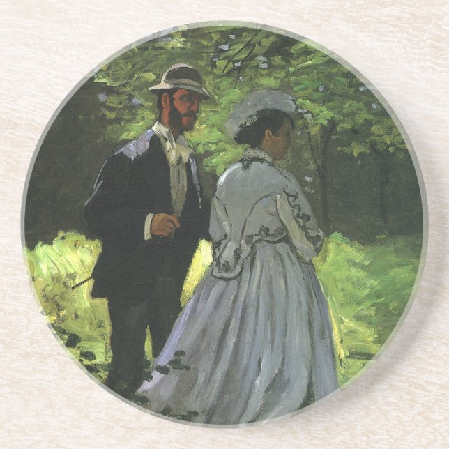 The Promenaders, aka The Strollers by Claude Monet Coaster (Front)