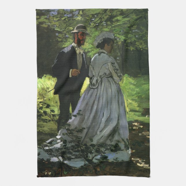The Promenaders, aka The Strollers by Claude Monet Kitchen Towel (Vertical)