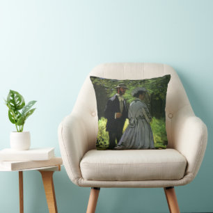 The Promenaders, aka The Strollers by Claude Monet Throw Pillow