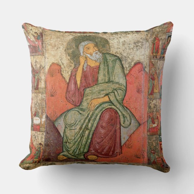The Prophet Elijah, Pskov School (panel) Throw Pillow (Front)