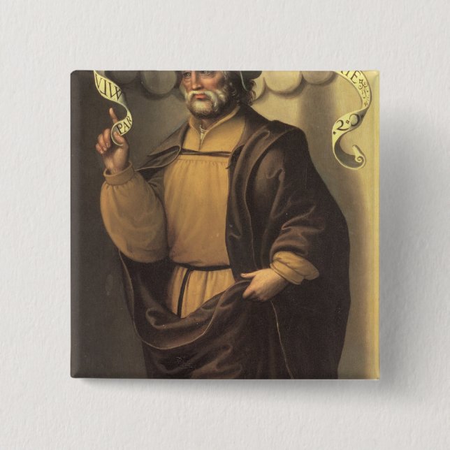 The Prophet Isaiah 2 Inch Square Button (Front)