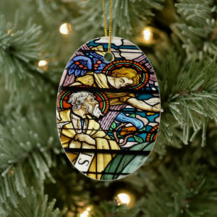 The Prophet Isaiah in Stained Glass Ceramic Ornament
