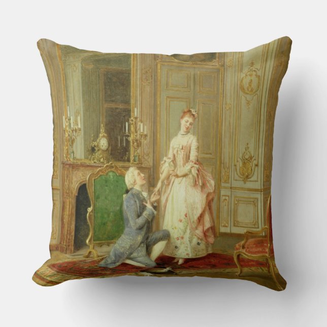 The Proposal (oil on panel) Throw Pillow (Front)