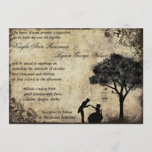 The Proposal Vintage Wedding Invitation in Black