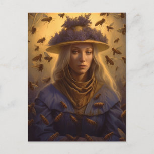 The Protector of the Honey Bee Blonde Woman  Postcard