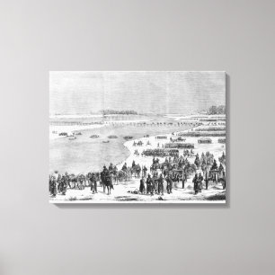 The Prussian army crossing the Shlei at Arnis Canvas Print